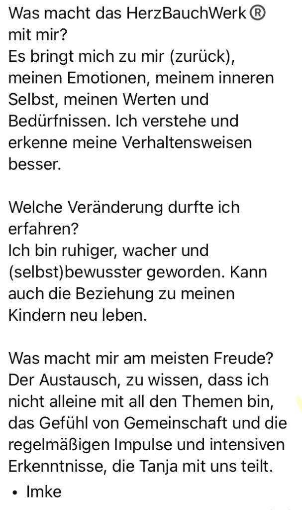 Kraftwerk HerzBauchWerk Feedback Imke